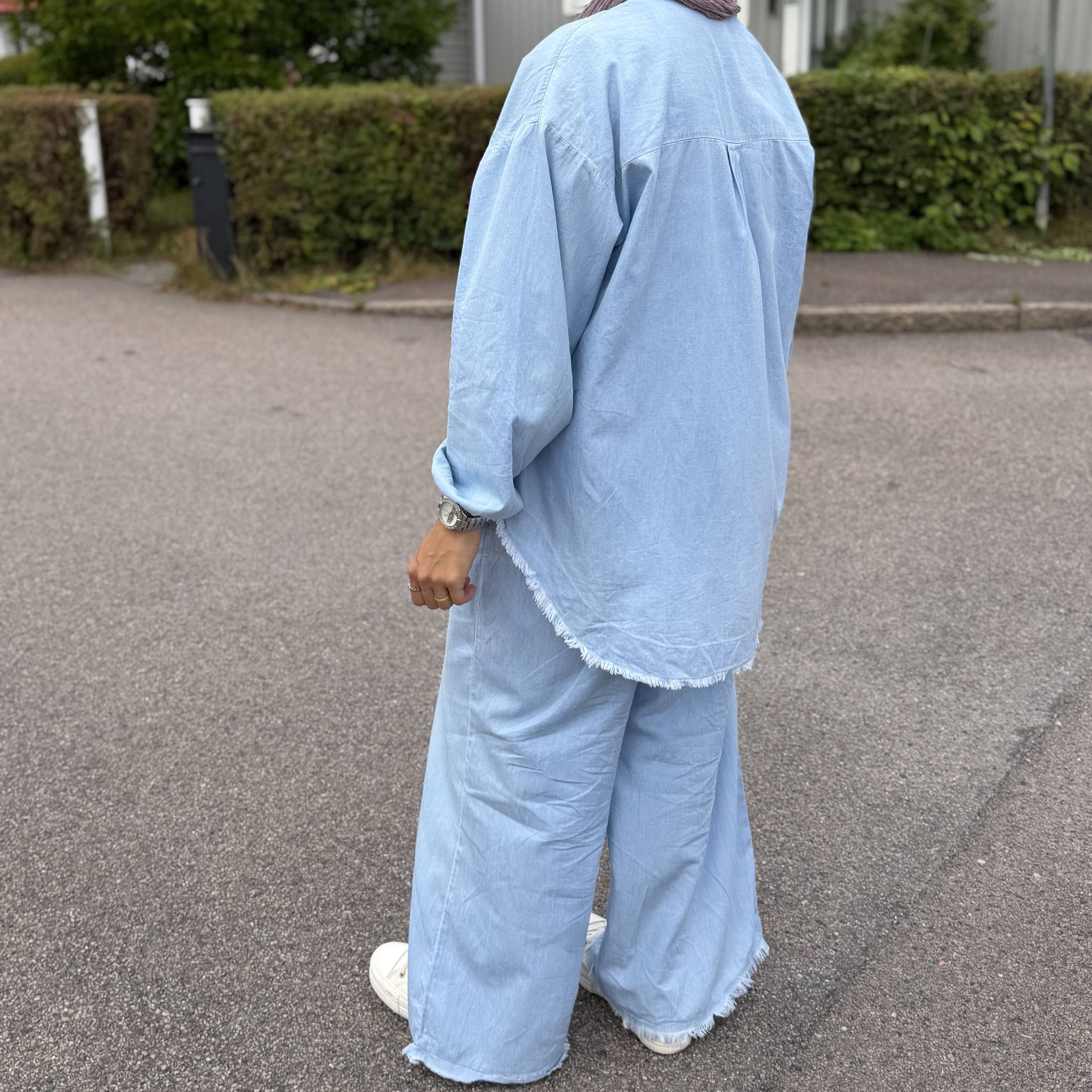 Denim-Blue Cotton Suit